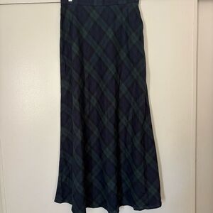 Ralph Lauren Tartan Maxi Skirt - Navy and Forest Green